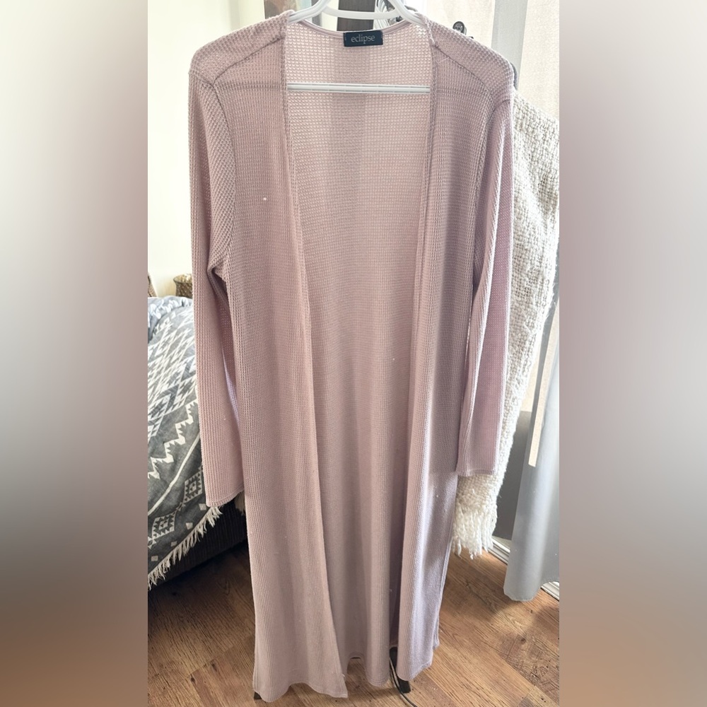 Eclipse Women's Lilac Purple Open Front Cardigan